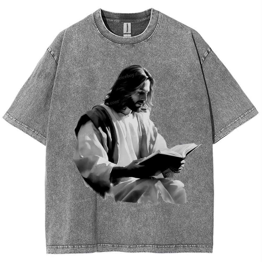 The Light of Faith - Jesus' Encouragement Snowflake Vintage Washed T-Shirt