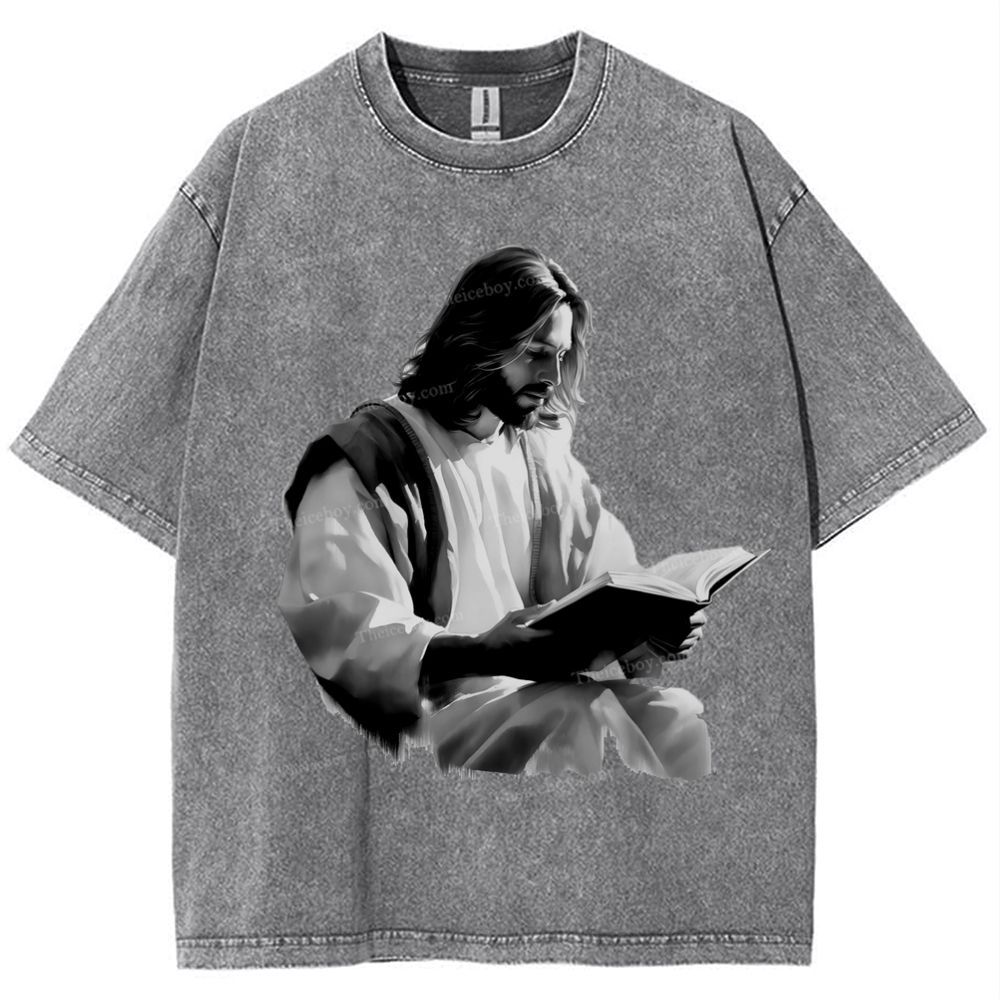 The Light of Faith - Jesus' Encouragement Snowflake Vintage Washed T-Shirt