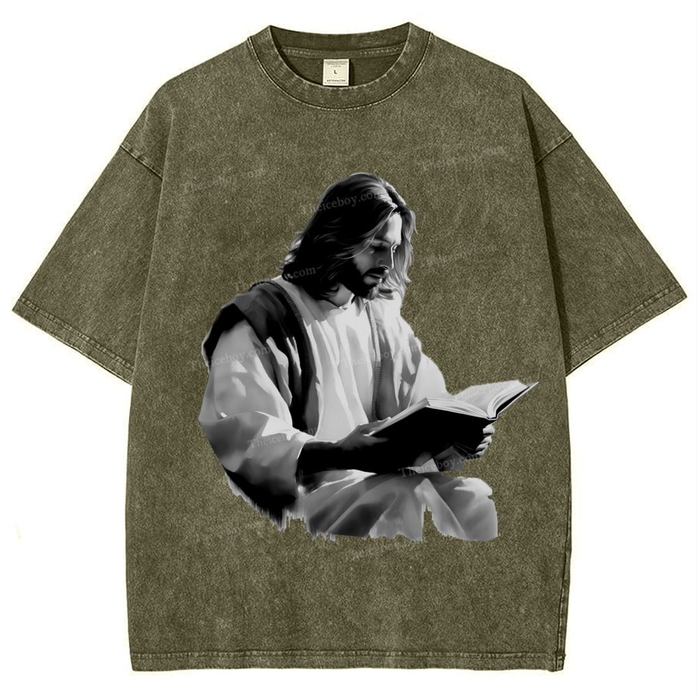The Light of Faith - Jesus' Encouragement Snowflake Vintage Washed T-Shirt