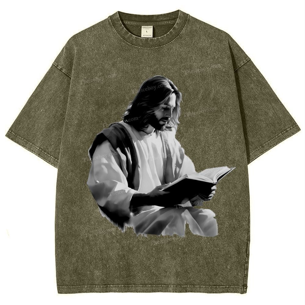 The Light of Faith - Jesus' Encouragement Snowflake Vintage Washed T-Shirt