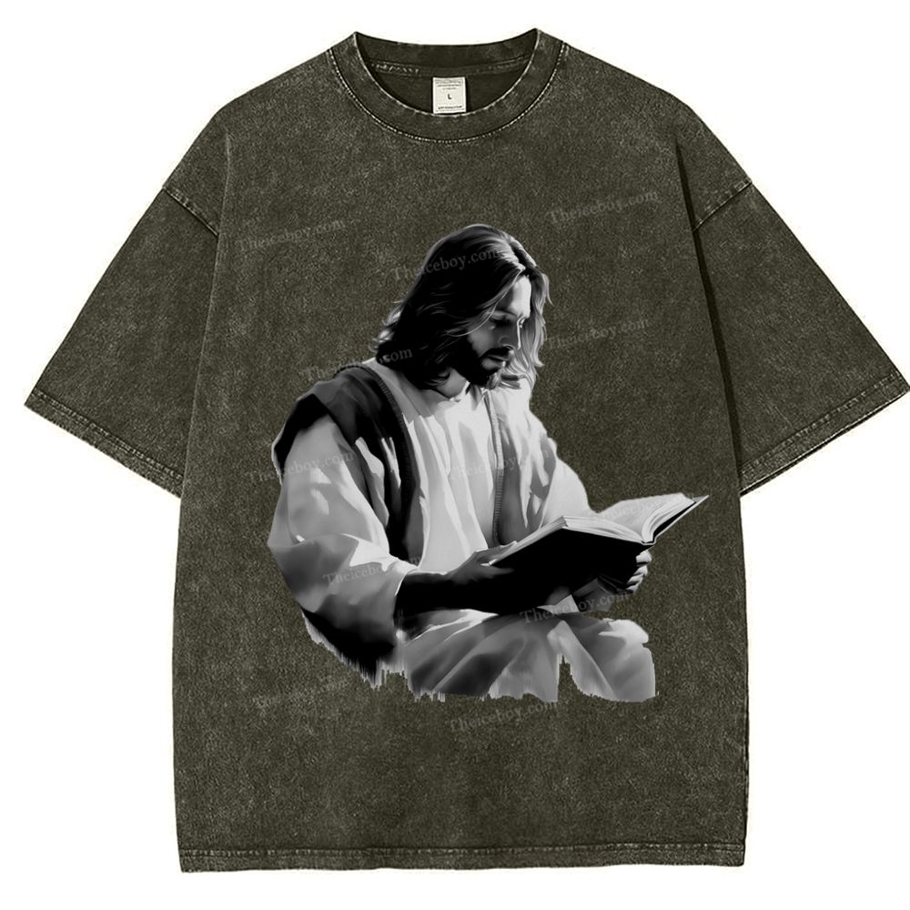 The Light of Faith - Jesus' Encouragement Snowflake Vintage Washed T-Shirt