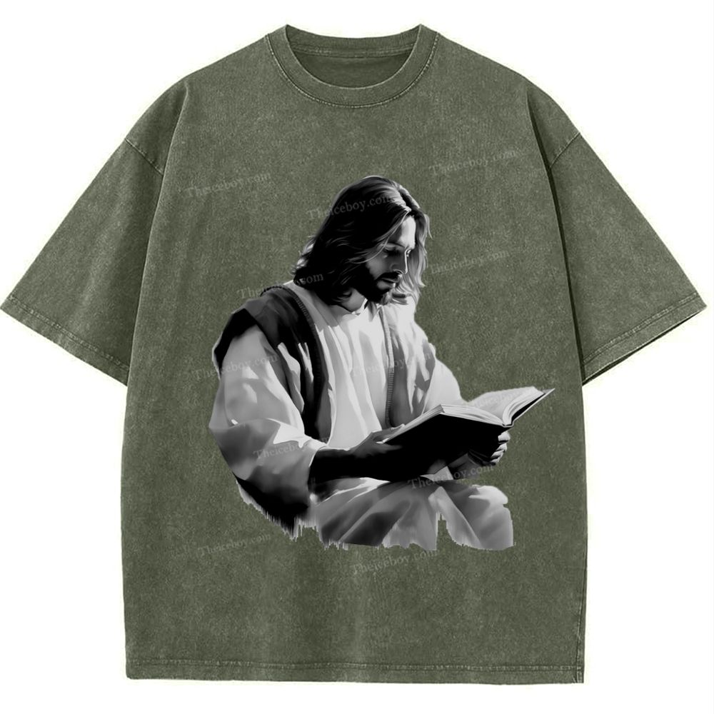The Light of Faith - Jesus' Encouragement Snowflake Vintage Washed T-Shirt