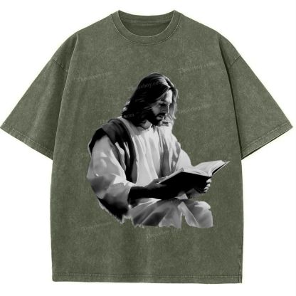 The Light of Faith - Jesus' Encouragement Snowflake Vintage Washed T-Shirt