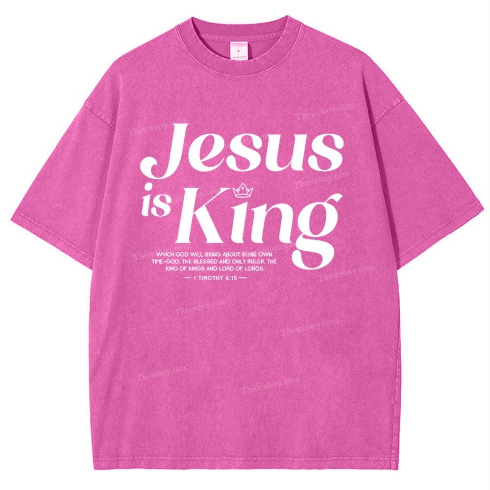 Jesus Is King Snowflake Vintage Washed T-Shirt
