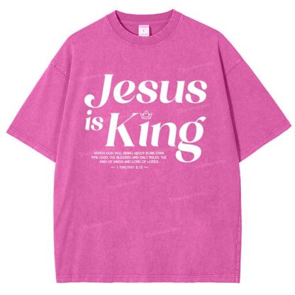 Jesus Is King Snowflake Vintage Washed T-Shirt