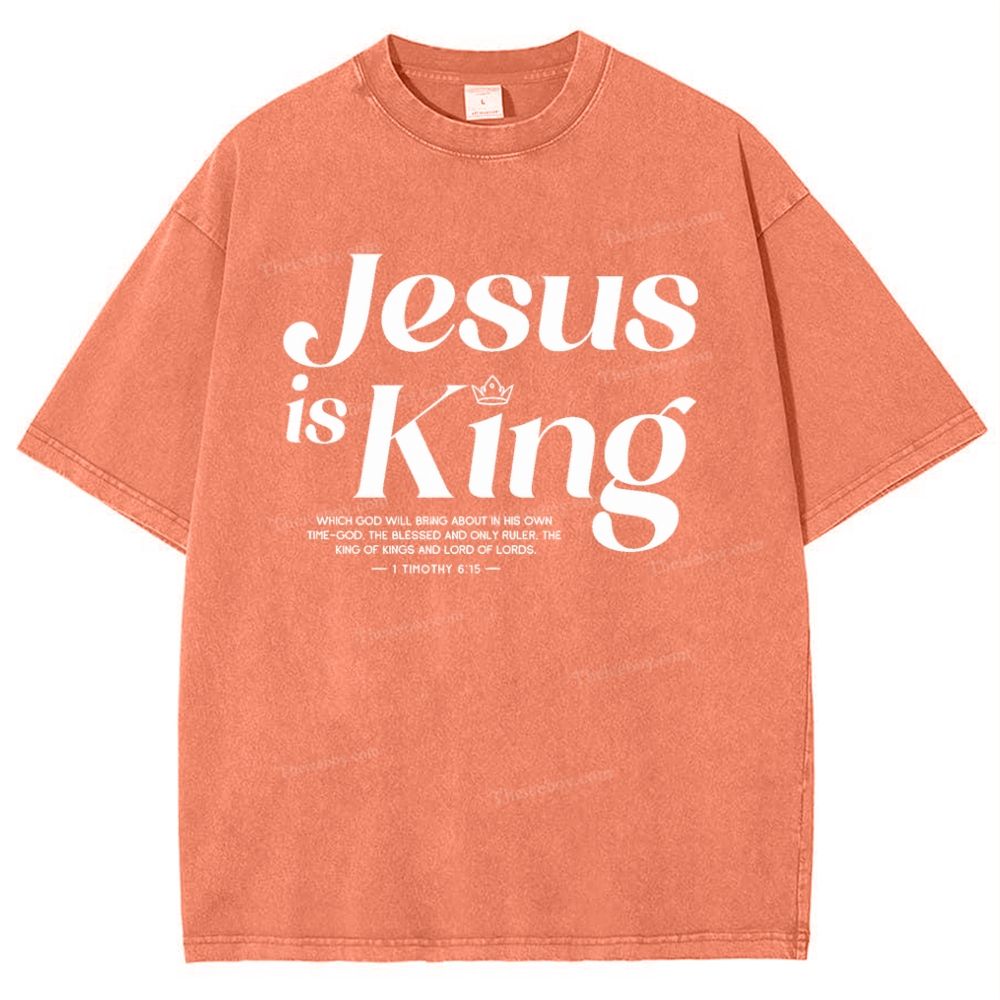 Jesus Is King Snowflake Vintage Washed T-Shirt