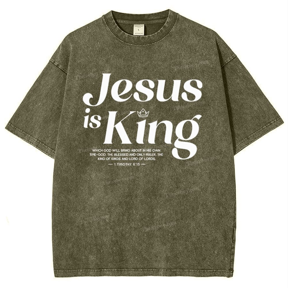 Jesus Is King Snowflake Vintage Washed T-Shirt