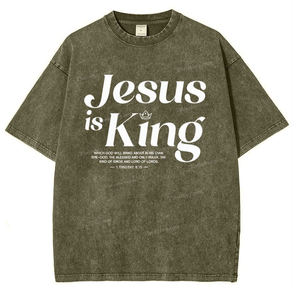 Jesus Is King Snowflake Vintage Washed T-Shirt