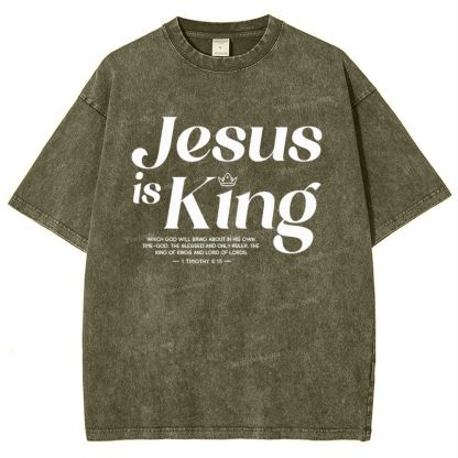 Jesus Is King Snowflake Vintage Washed T-Shirt