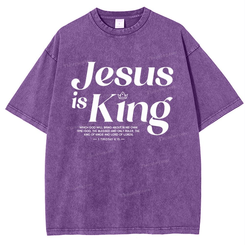 Jesus Is King Snowflake Vintage Washed T-Shirt