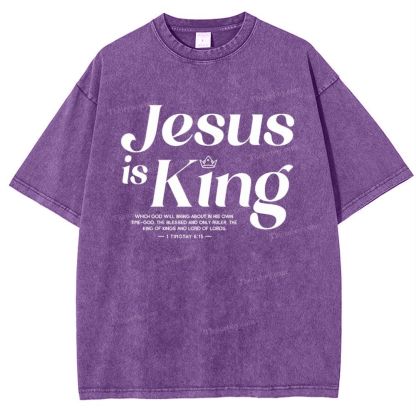 Jesus Is King Snowflake Vintage Washed T-Shirt