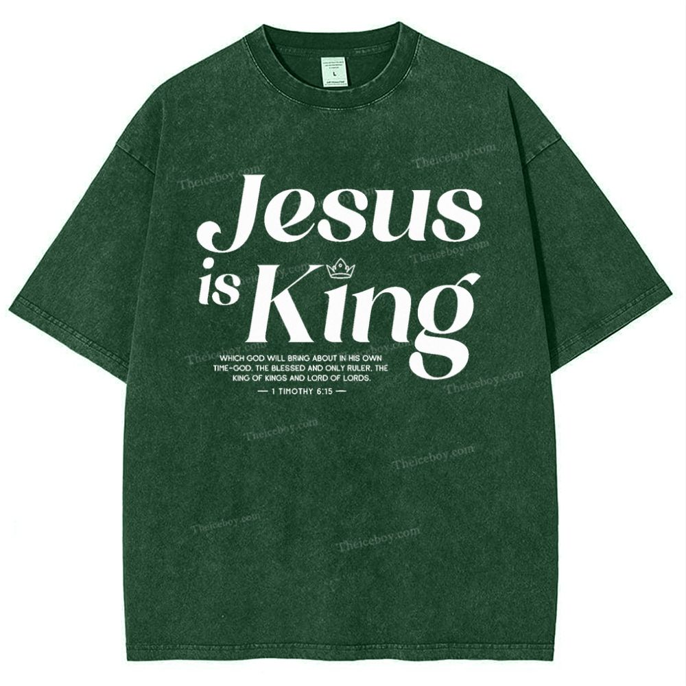 Jesus Is King Snowflake Vintage Washed T-Shirt