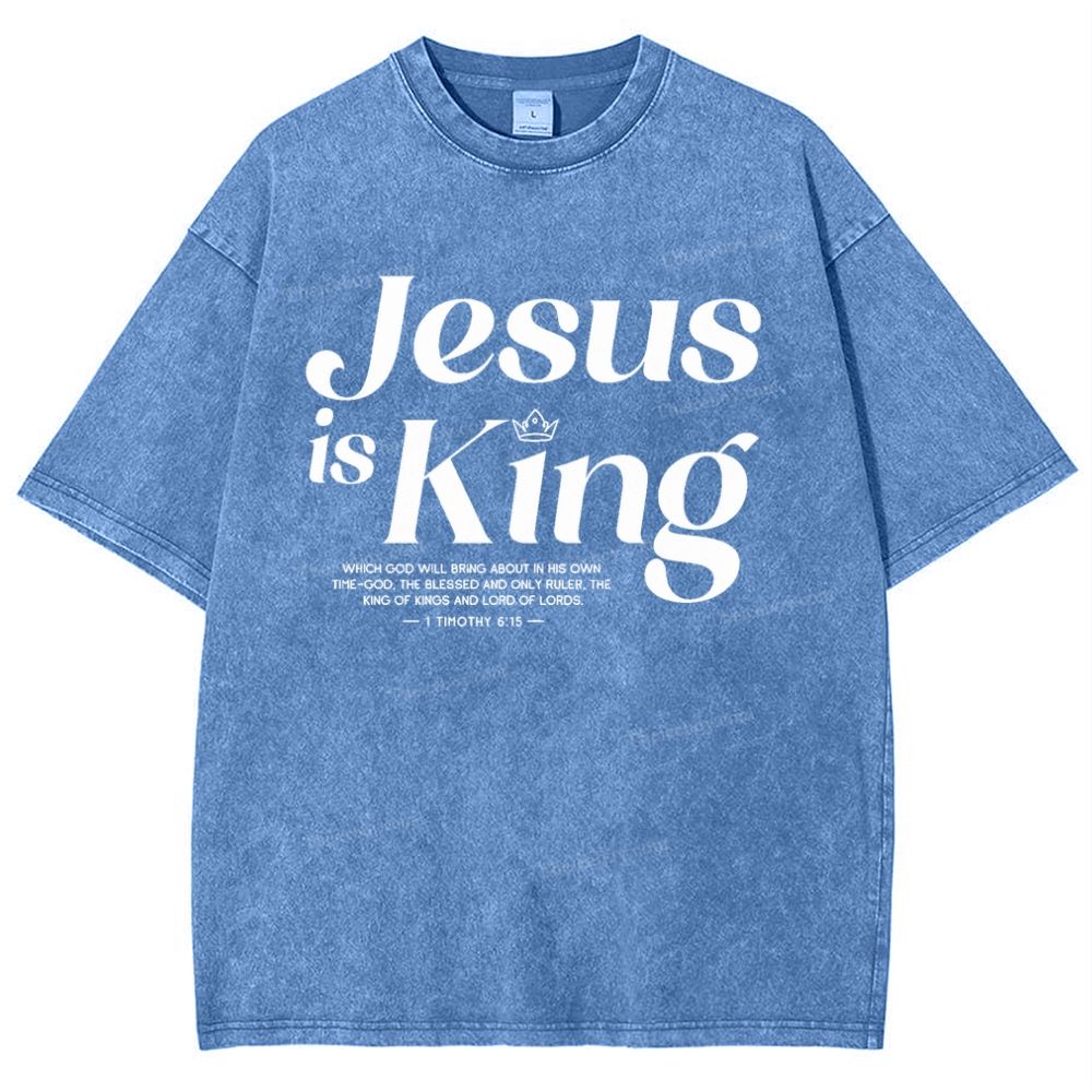 Jesus Is King Snowflake Vintage Washed T-Shirt