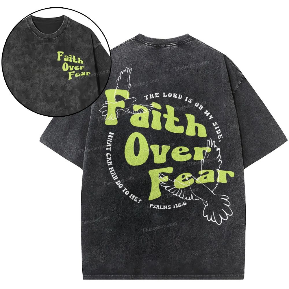 Faith Over Fear Snowflake Vintage Washed T-Shirt
