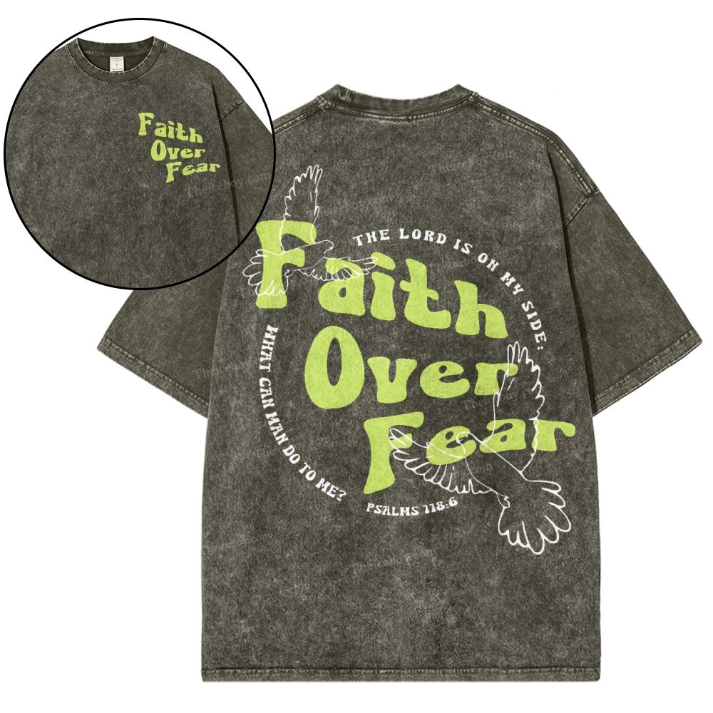 Faith Over Fear Snowflake Vintage Washed T-Shirt