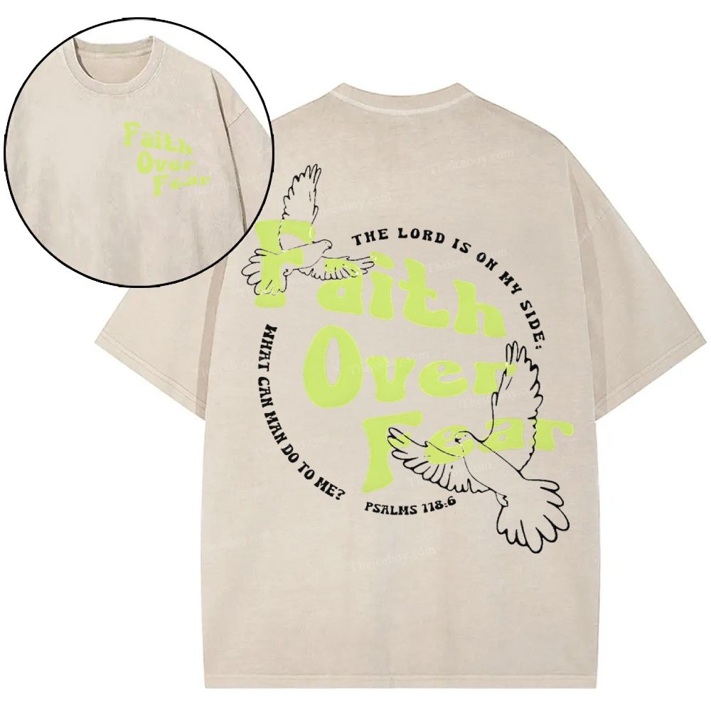 Faith Over Fear Snowflake Vintage Washed T-Shirt