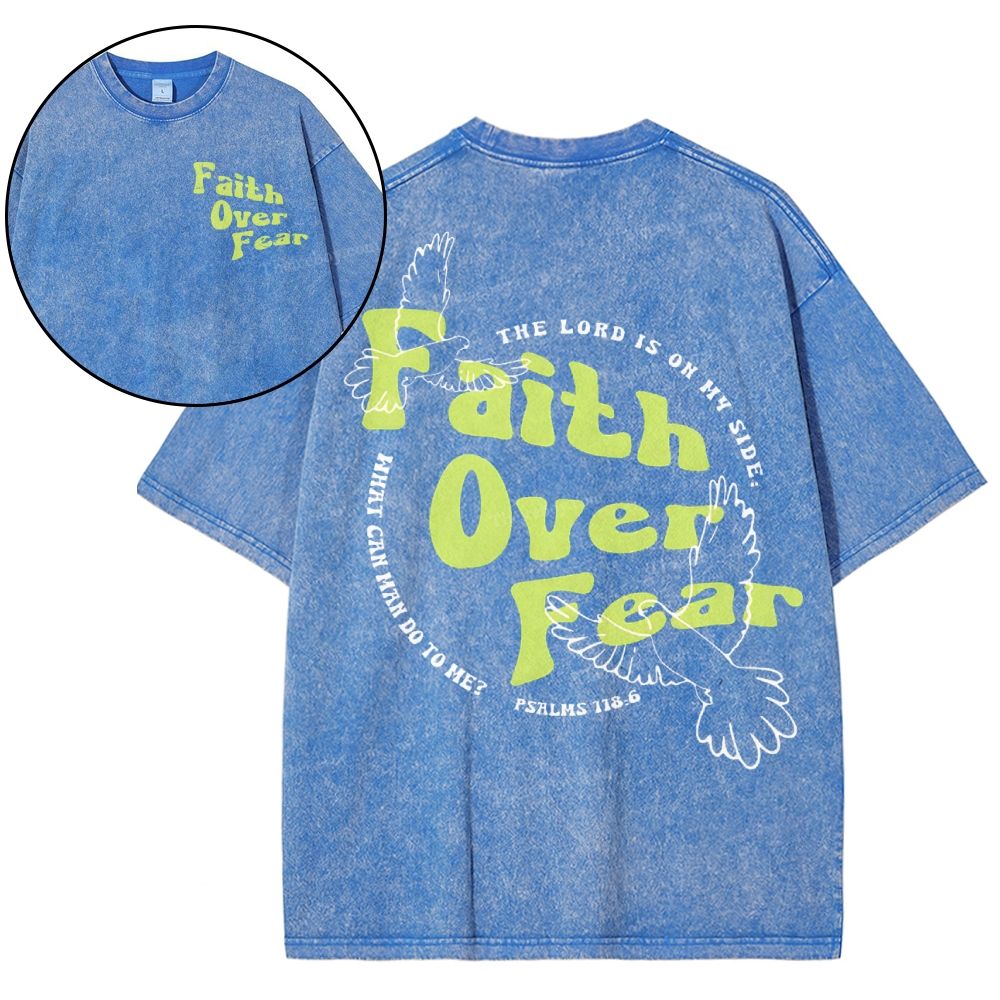 Faith Over Fear Snowflake Vintage Washed T-Shirt