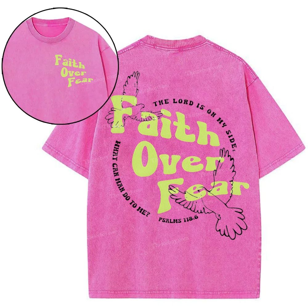 Faith Over Fear Snowflake Vintage Washed T-Shirt