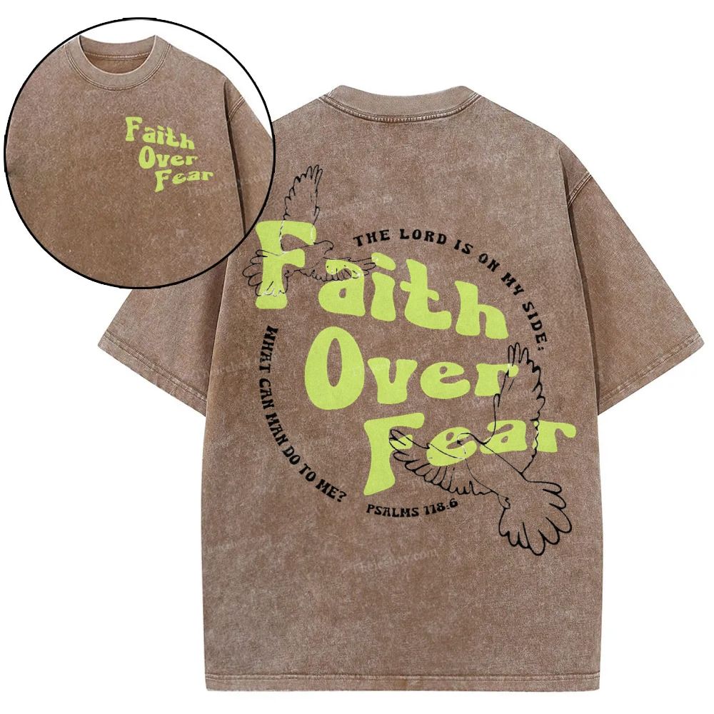 Faith Over Fear Snowflake Vintage Washed T-Shirt