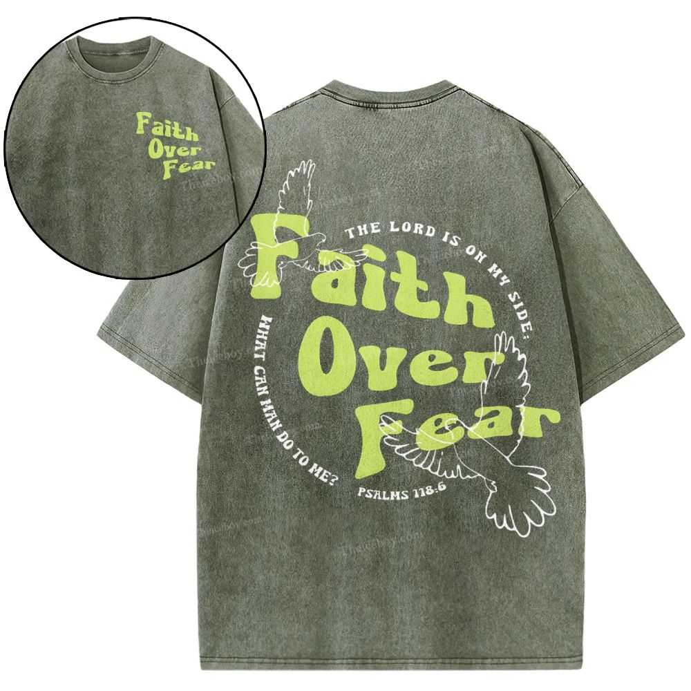 Faith Over Fear Snowflake Vintage Washed T-Shirt