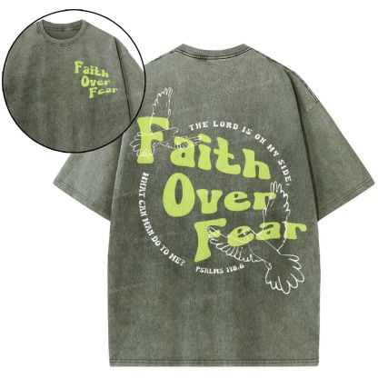 Faith Over Fear Snowflake Vintage Washed T-Shirt
