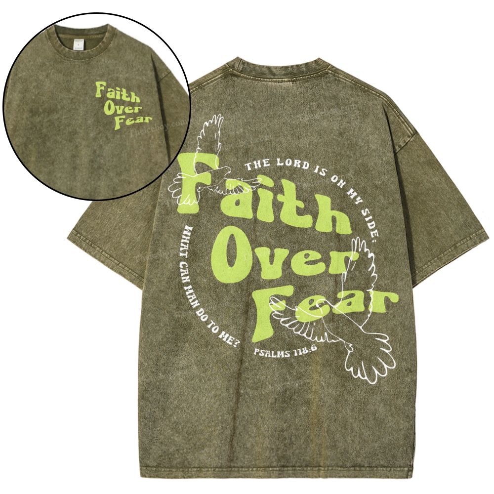 Faith Over Fear Snowflake Vintage Washed T-Shirt