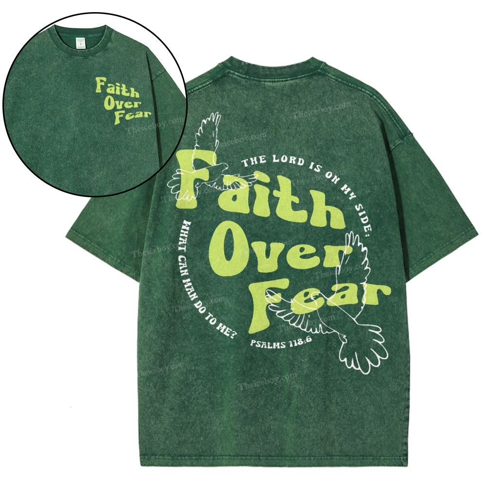Faith Over Fear Snowflake Vintage Washed T-Shirt