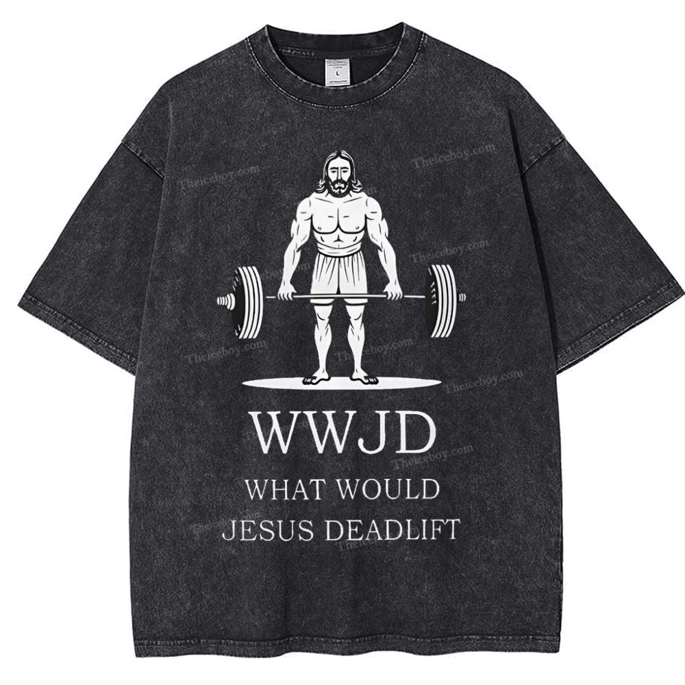 What Would Jesus Deadlift Snowflake Vintage Washed T-Shirt