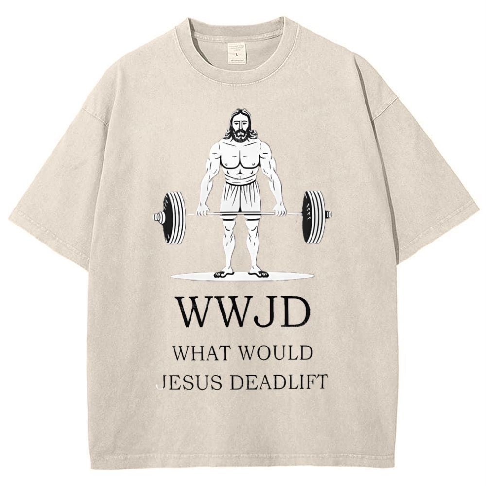 What Would Jesus Deadlift Snowflake Vintage Washed T-Shirt