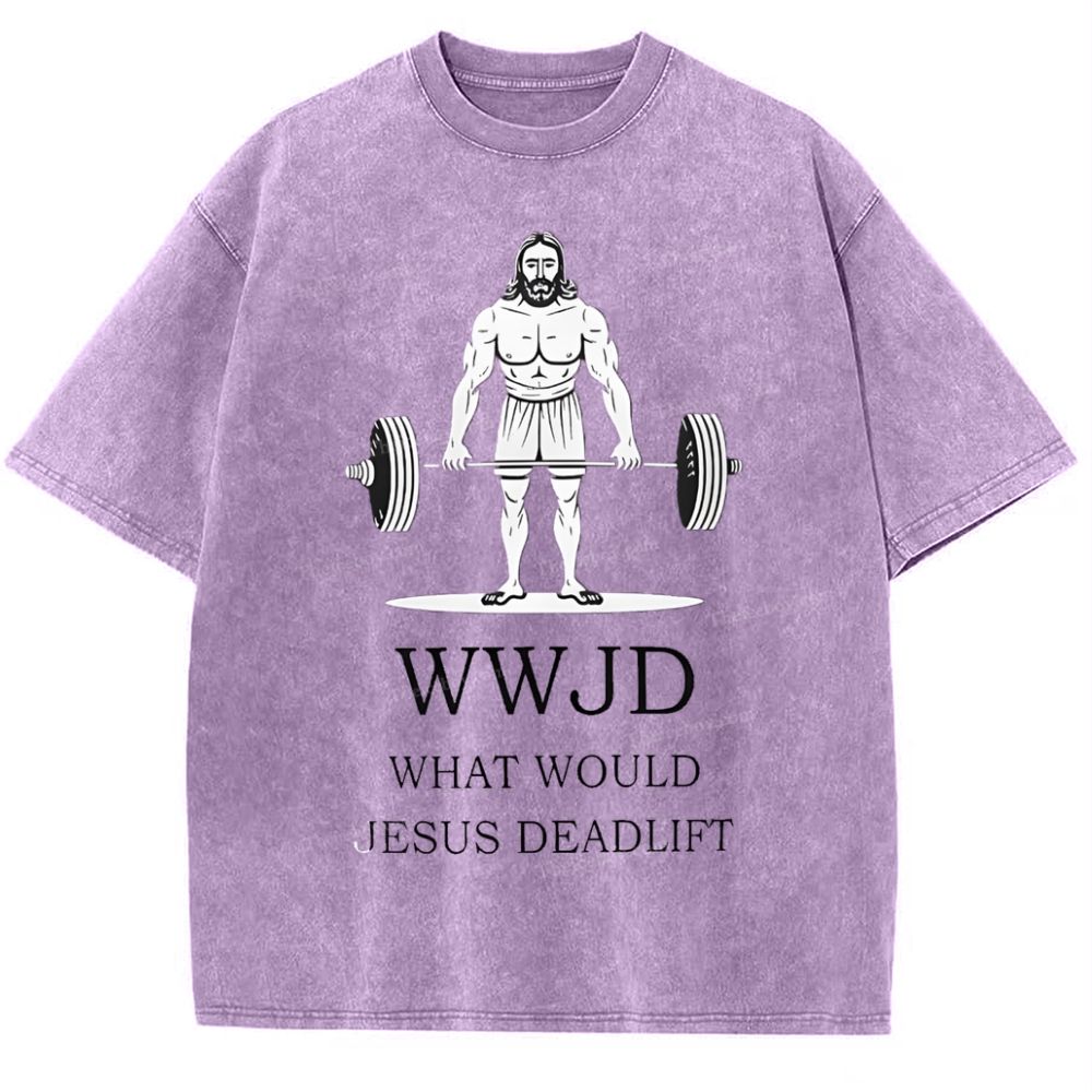What Would Jesus Deadlift Snowflake Vintage Washed T-Shirt