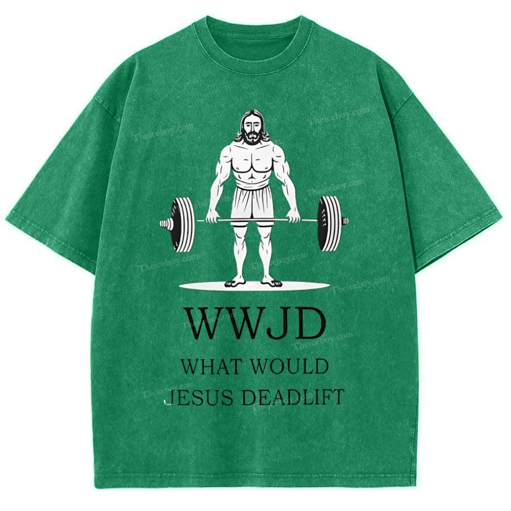 What Would Jesus Deadlift Snowflake Vintage Washed T-Shirt