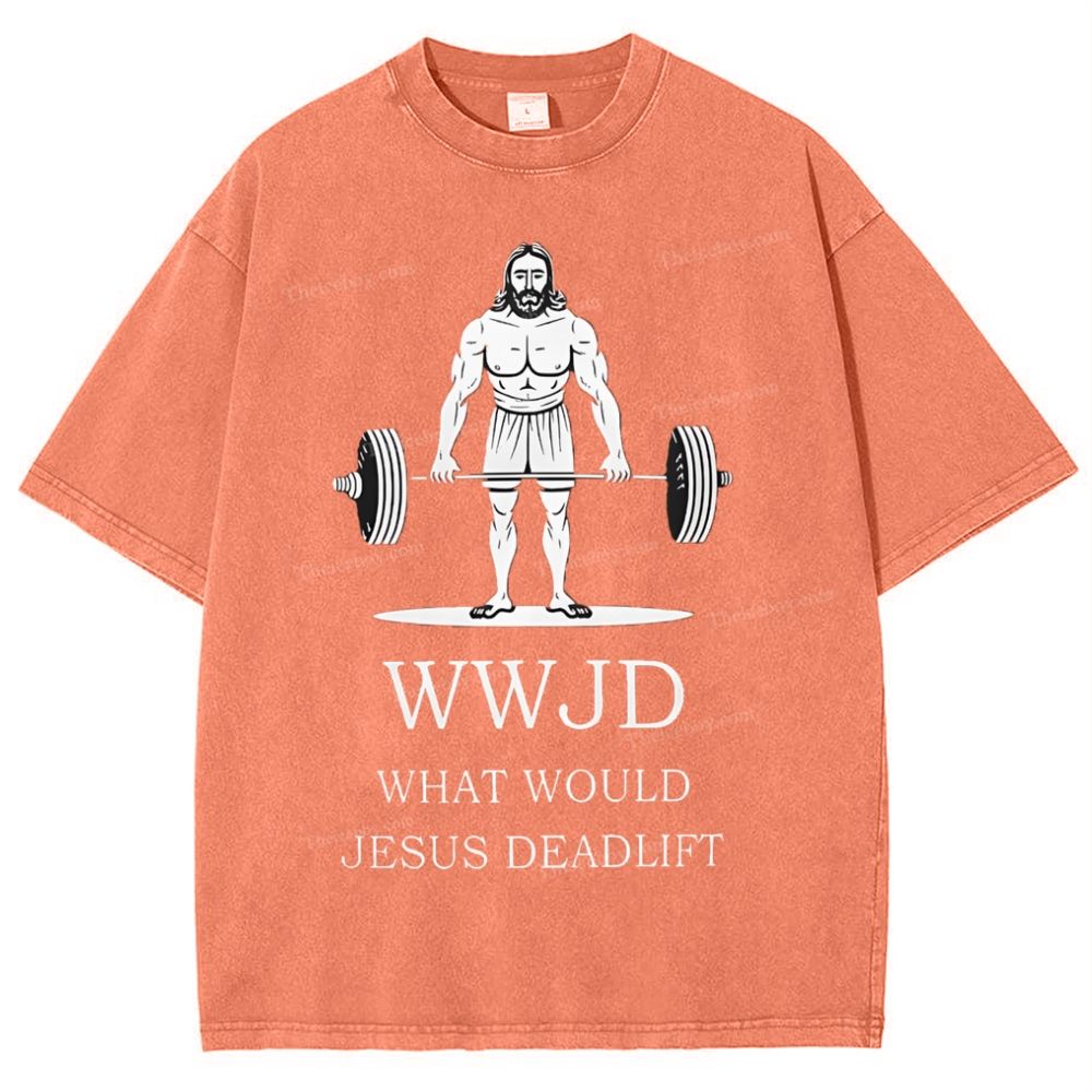 What Would Jesus Deadlift Snowflake Vintage Washed T-Shirt