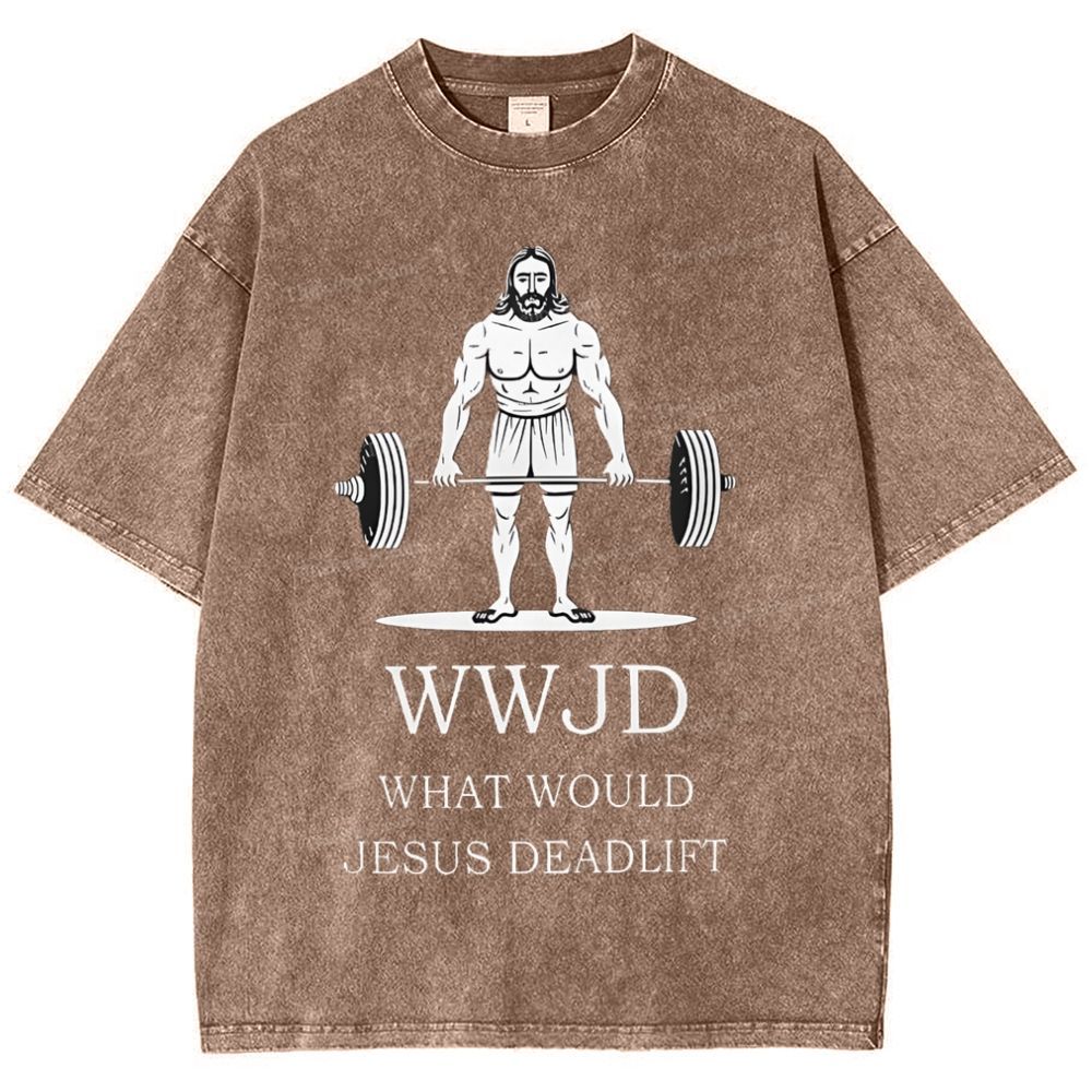 What Would Jesus Deadlift Snowflake Vintage Washed T-Shirt