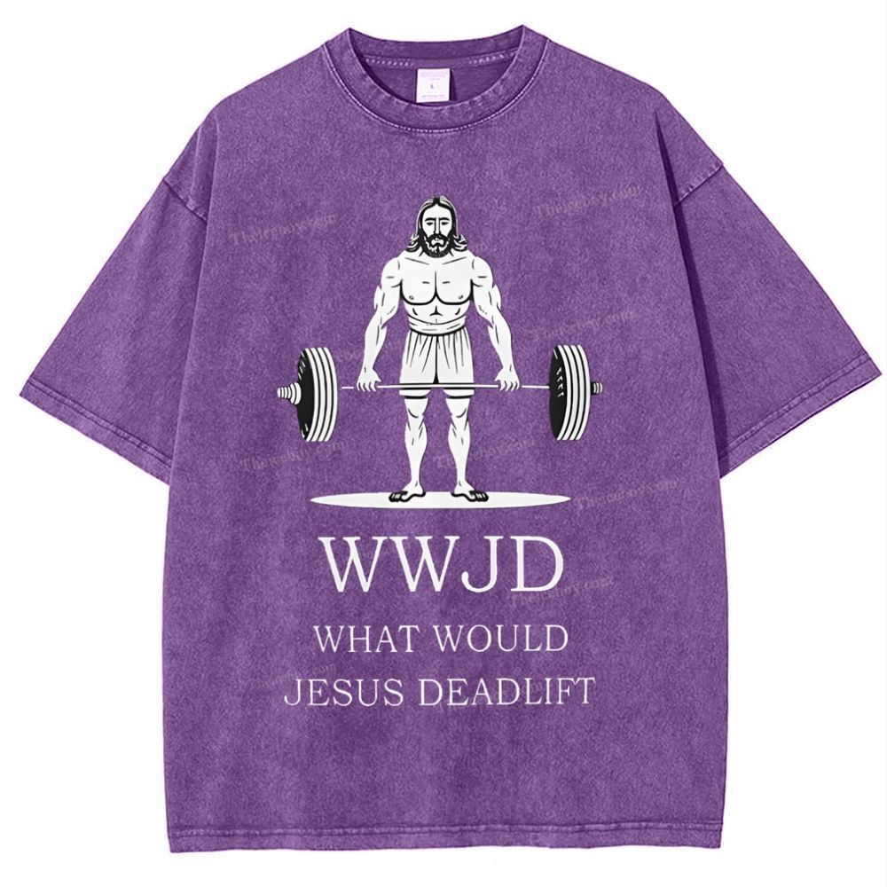 What Would Jesus Deadlift Snowflake Vintage Washed T-Shirt
