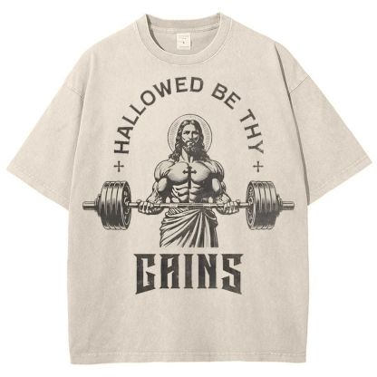 Hallowed Be Thy Gains Snowflake Vintage Washed T-Shirt