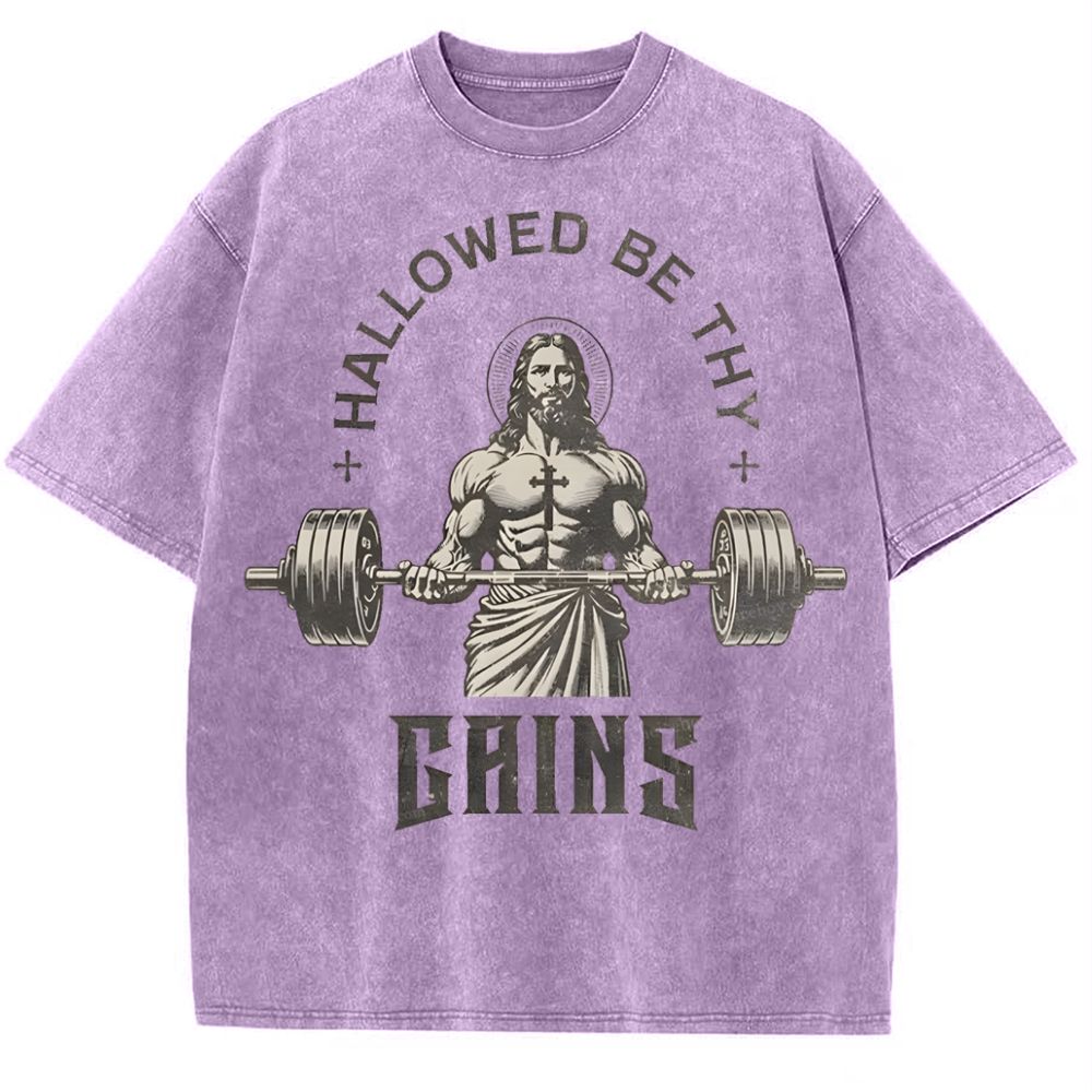 Hallowed Be Thy Gains Snowflake Vintage Washed T-Shirt