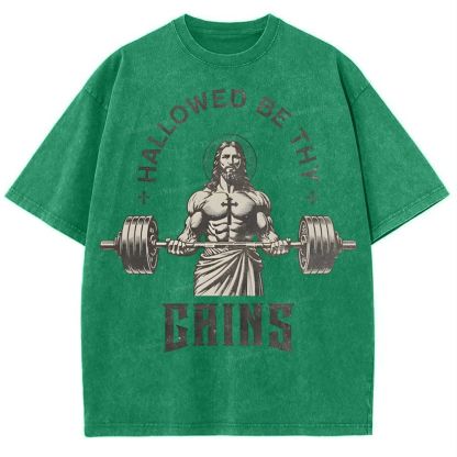 Hallowed Be Thy Gains Snowflake Vintage Washed T-Shirt