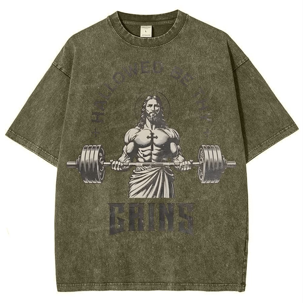 Hallowed Be Thy Gains Snowflake Vintage Washed T-Shirt