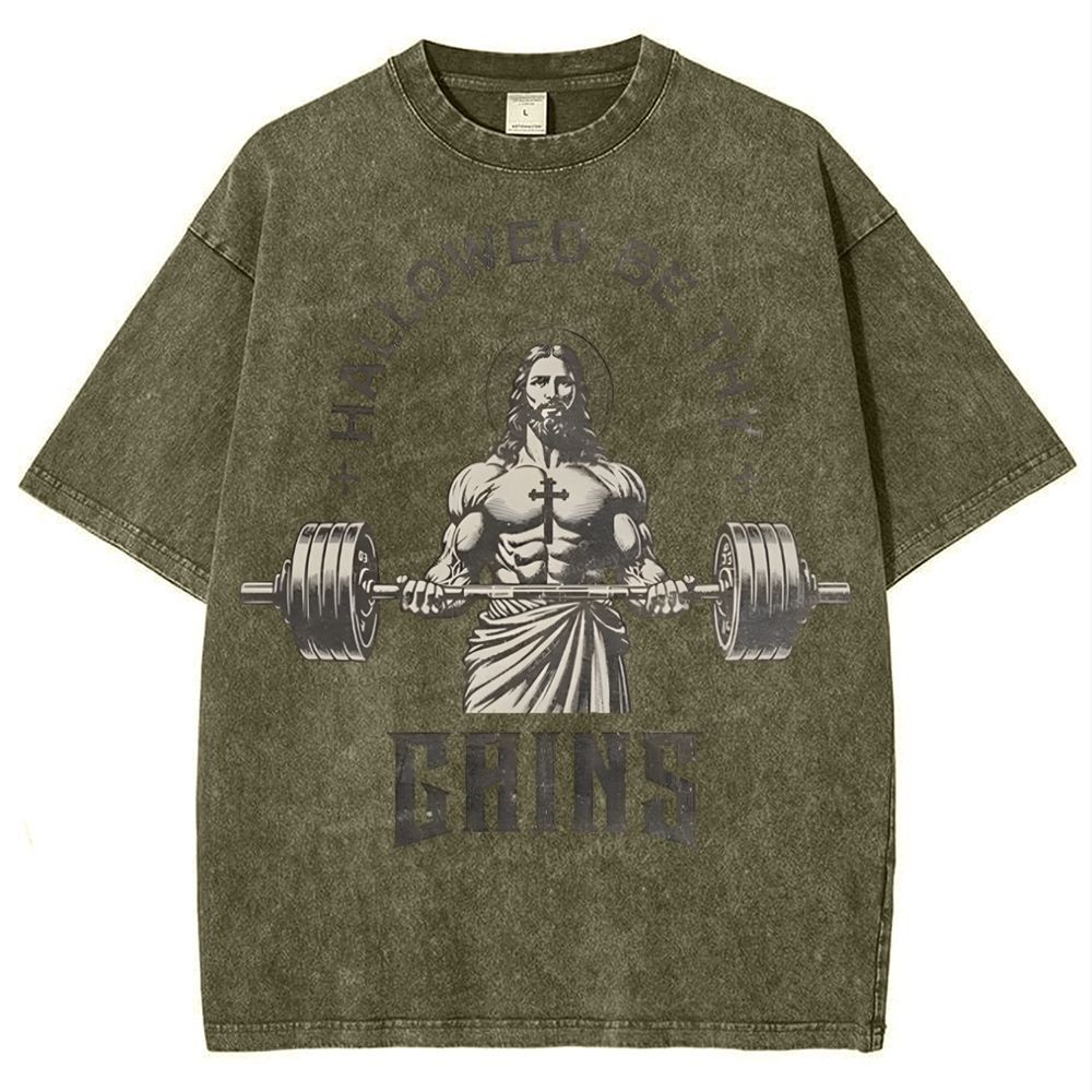 Hallowed Be Thy Gains Snowflake Vintage Washed T-Shirt
