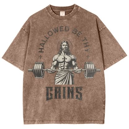 Hallowed Be Thy Gains Snowflake Vintage Washed T-Shirt
