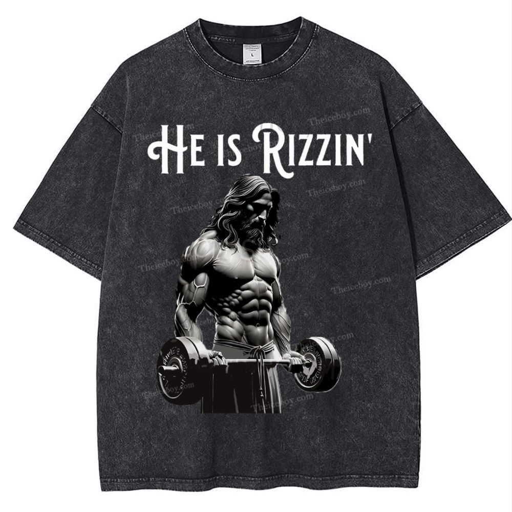 He Is Rizzin' Snowflake Vintage Washed T-Shirt