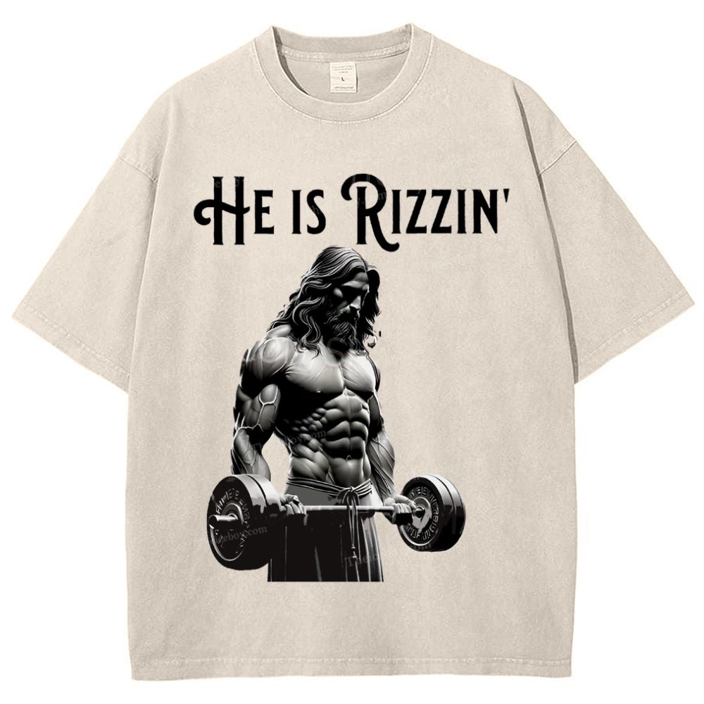 He Is Rizzin' Snowflake Vintage Washed T-Shirt