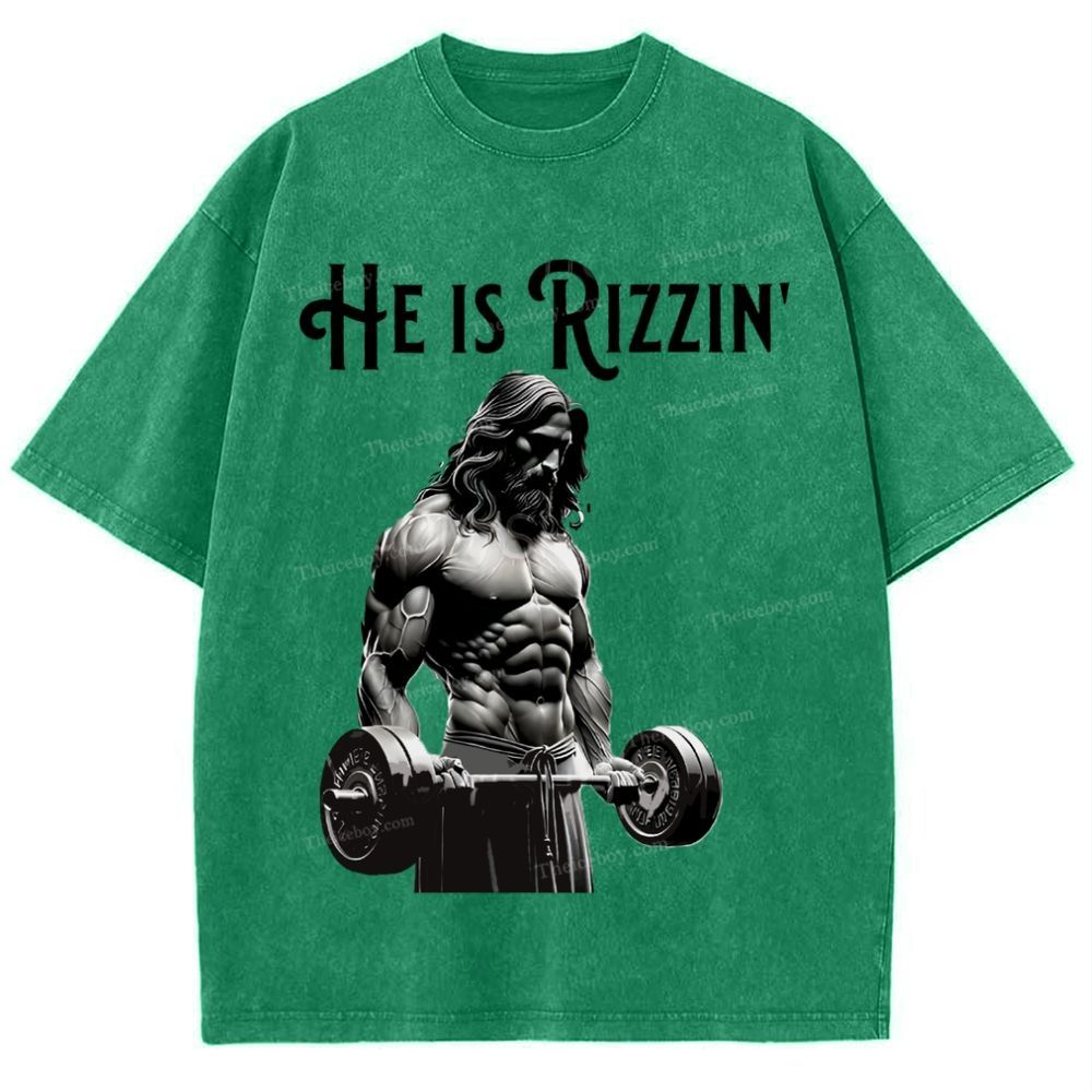 He Is Rizzin' Snowflake Vintage Washed T-Shirt