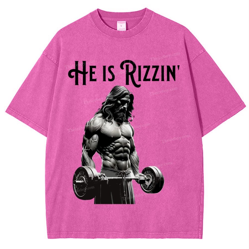 He Is Rizzin' Snowflake Vintage Washed T-Shirt