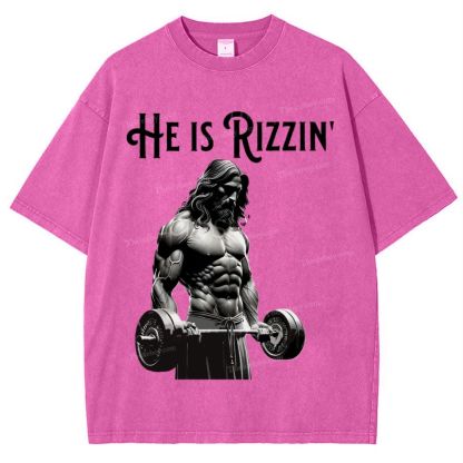 He Is Rizzin' Snowflake Vintage Washed T-Shirt