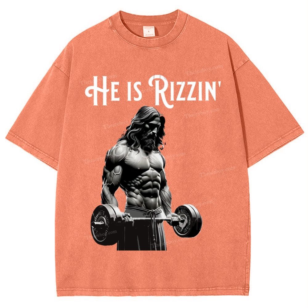 He Is Rizzin' Snowflake Vintage Washed T-Shirt