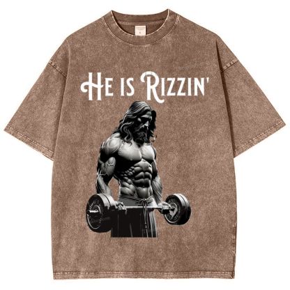 He Is Rizzin' Snowflake Vintage Washed T-Shirt