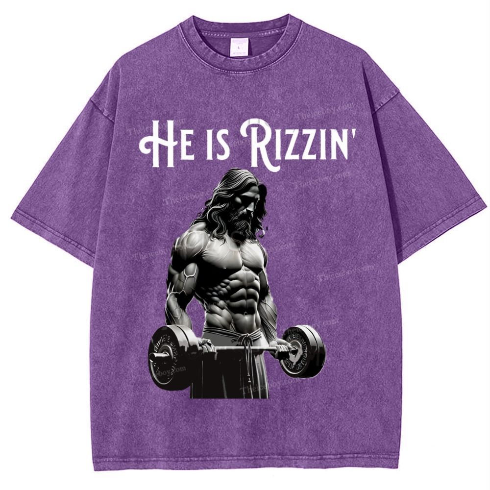 He Is Rizzin' Snowflake Vintage Washed T-Shirt