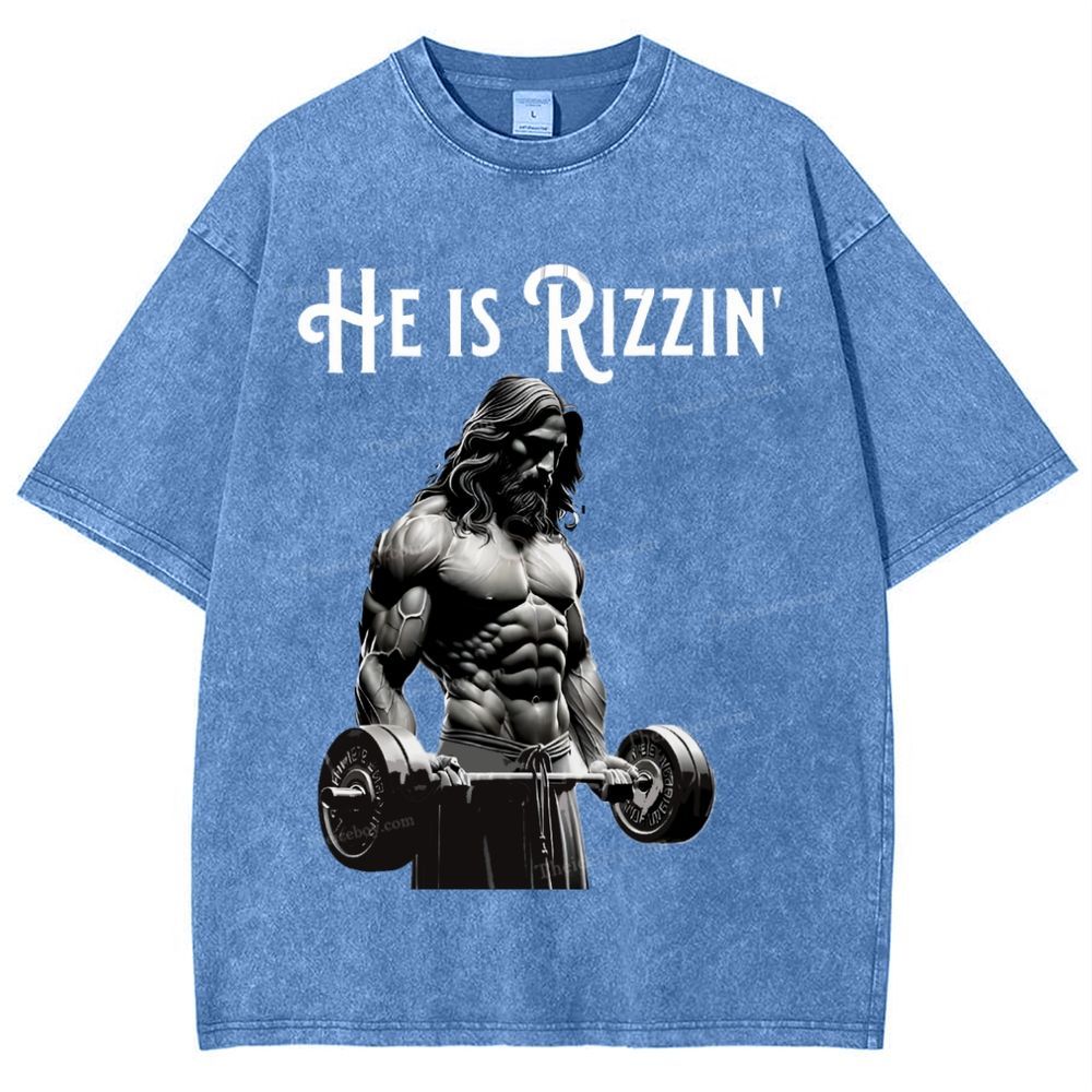 He Is Rizzin' Snowflake Vintage Washed T-Shirt