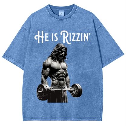 He Is Rizzin' Snowflake Vintage Washed T-Shirt
